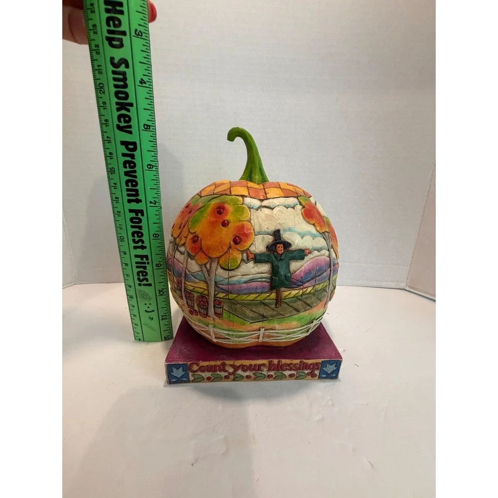 Jim Shore Heartwood Creek Count Your Blessings Pumpkin Figurine  Fall Decor 2004